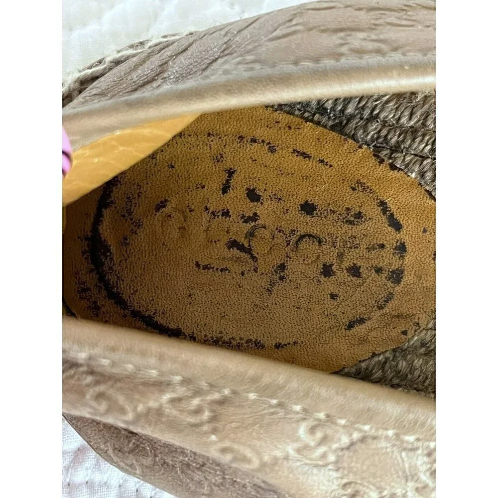 Gucci MicroGuccissima Leather Espadrilles Women's Eur Sz 39.5 US 9 Tan G…